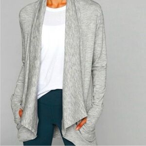 Athleta Pranayama XL Grey Open Front Cardigan Wrap